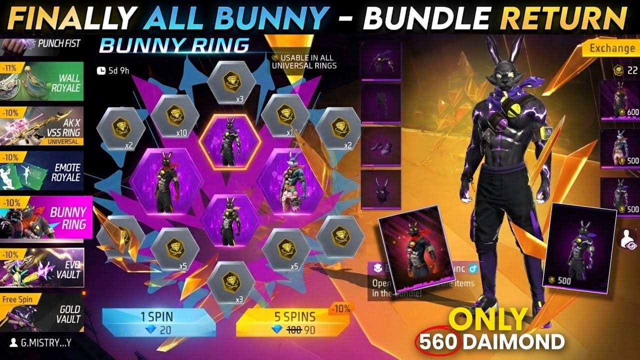 Why a Free Fire 'Bunny Bundle Return' Leak Has Gamers Glued to YouTube