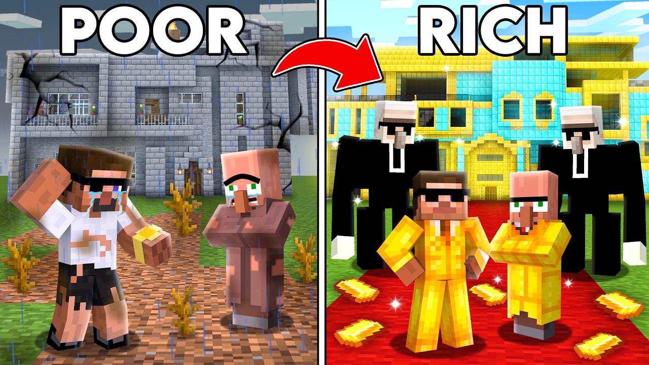 Poor to Rich Minecraft: Why the Mansion Glow-Up Trend Is Booming